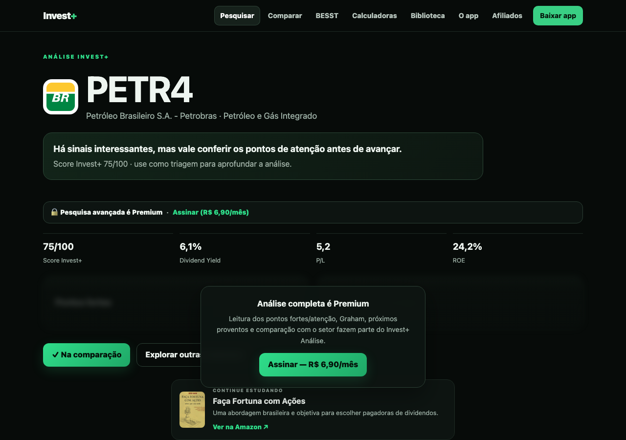 Análise completa de uma ação